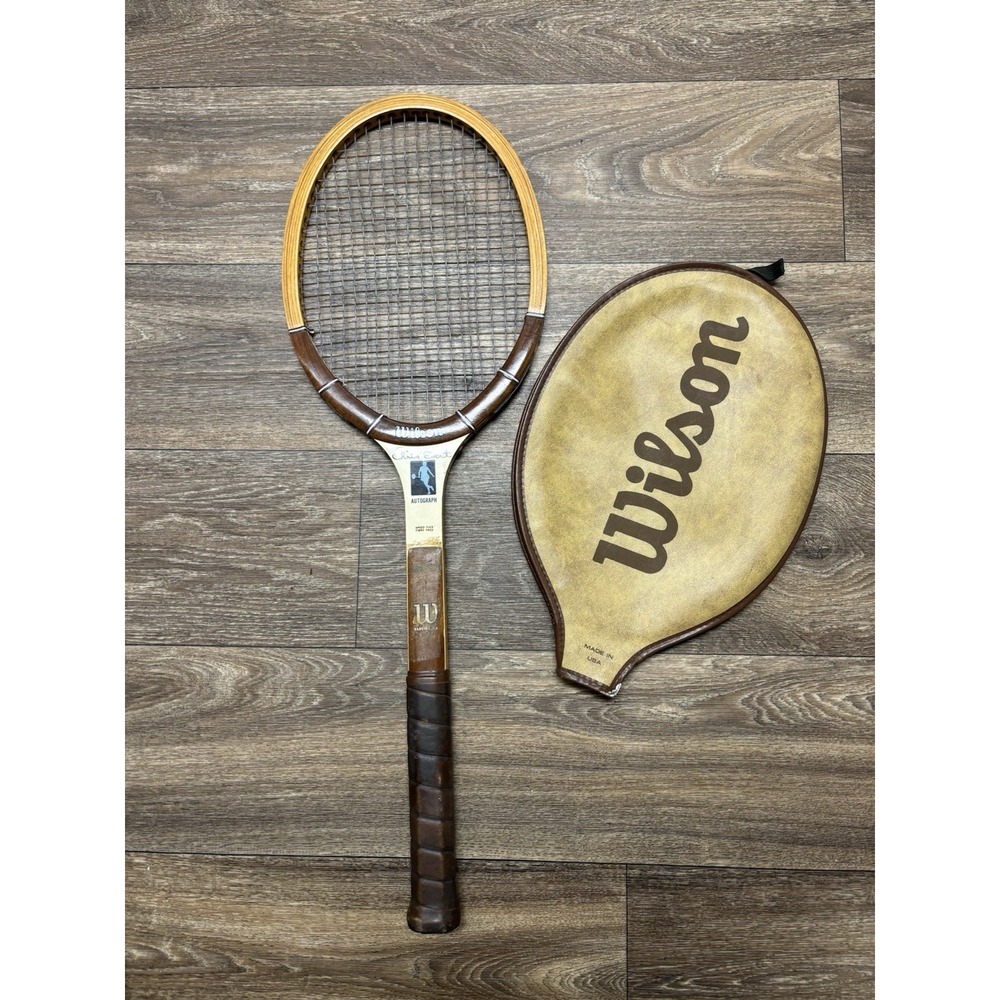 vintage 70s Wilson Chris Evert Autograph wood tennis racquet